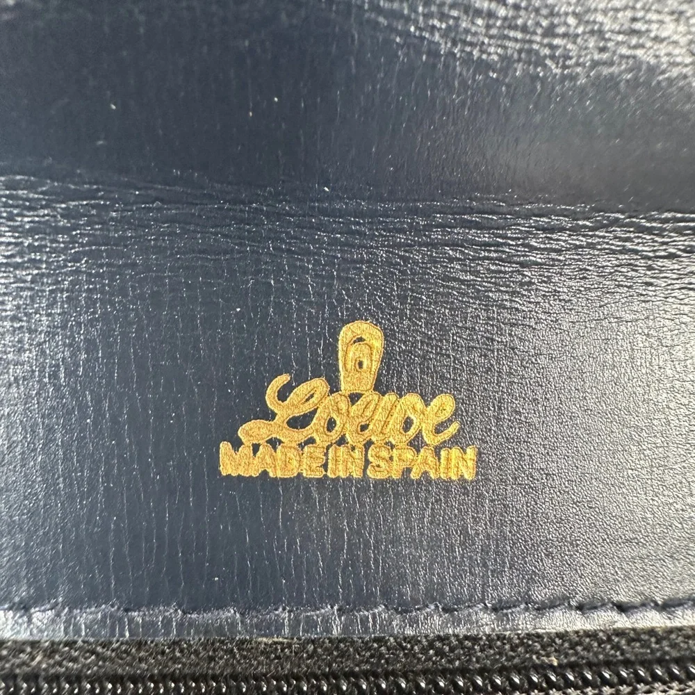 Loewe Madrid Black Leather Portfolio Attache Bag Spain RARE